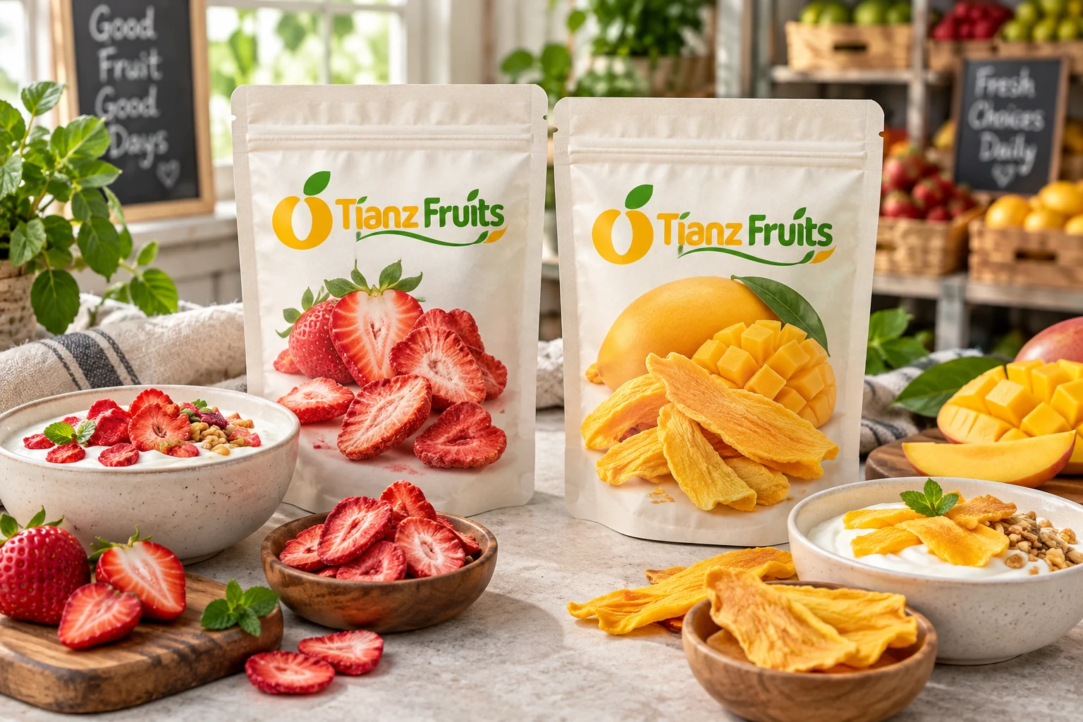 Branded fruit products in an everyday retail setting
