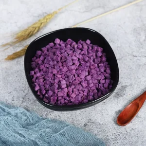 100% Natural Freeze Dried Purple Sweet Potato Cube Crispy Fruit for Cereal Snack