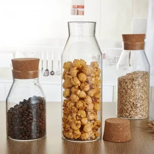 1200ml Glass Food Storage Jar for Wedding Modern Design Household Kitchen Use Dried Fruit Coarse Cereals Tea Coffee Beans Spices
