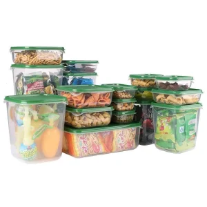 17pcs Set Transparent Kitchen Storage Container Box Food Container Refrigerator Organizer Snacks Nuts Fruits Storage Box Jars