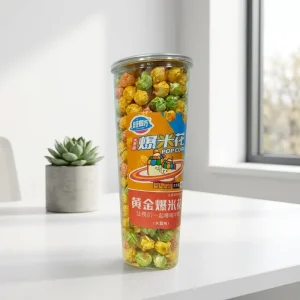 180g Colorful Fruit Mixed Popcorn Jar Assorted Rainbow Snacks Trans Fat Free Semi Soft Texture Factory Direct OEM ODM Private