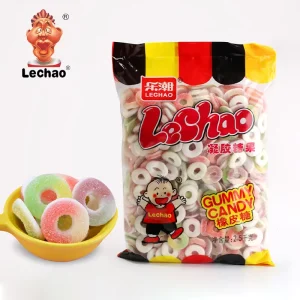2.5kg Peach Rings Gummy Candy Halal Gummy Fruit Flavour Sweet Soft Candy Factory