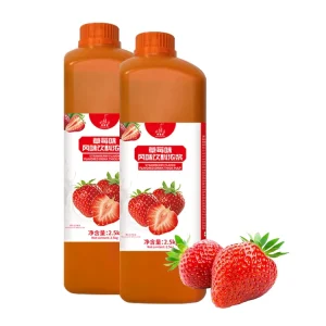 2.5kg Strawberry Juice Concentrated Syrup Fruit Flavor Bubble Tea Ingredients for Milk Tea Shop