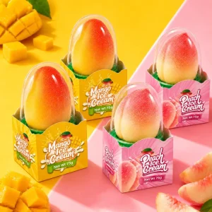 3D Fruit Shaped Ice Cream 75g Frozen Dessert with Custom Packaging