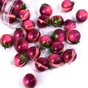 3D Grape Strawberry Shaped Bursting Filled Soft Candies for Back to School Holiday Gifts and Retail Bulk Stock