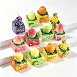 3D Ice Cream Viral Fruit Ice Cream Food Apple Lychee Strawberry Mango Peach Lemon Fruit Shape Ice Cream