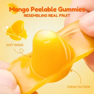 3D Peelable Mango Gummies Lovely Peelable Structure Rich Creamy Mango Flavor Tasty Chewy Snacks for Fun Daily Enjoyment
