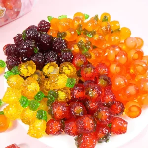 43% Fruit Juice 3D Peelable Gummy Candy Pineapple Strawberry Grape Fruit Peeling Soft Candy Halal Certified Jelly Snacks
