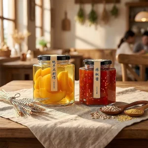 45ML 60ML 85ML 100ML 180ML 280ML 380ML 500ML 730ML Hexagon Shape Honey Jam Pickles Glass Jar With Twist off Lid