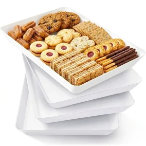 4pcs Serving Tray for Party Supplies Reusable Serving Platter for Catering Snack Fruit Charcuterie Appetizer