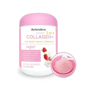 5-in-1 Marine Collagen Powder Anti-Aging Beauty Supplement for Adult Delicious Strawberry Flavor 508g