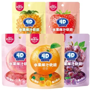 65g 4D Fruit Juice Candy Pineapple Peach Sandwich Jam Soft Candy