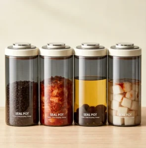Airtight Coffee Bean Kimchi Candy Canister High Borosilicate Glass Storage Container Fresh Keeping Co2 Valve Freshness Tracker