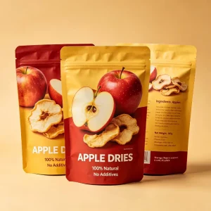 Aluminum Foil Stand Up Zipper Bag High Barrier Moisture Proof Resealable Pouch For Dried Apple Chips Freeze Dried Apple Fruit