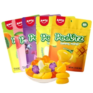 Amos Peelerz Candy Peeled Sweet Soft Candy Peelable Mango Gummies Jelly Fruit Peeling Mango Gummy Candy