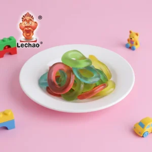 Assorted Gummy Rings Fruits Green apple Watermelon Cherry Peach Sweet Candy Bulk Soft Candies