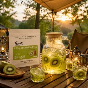 Aurorabloom 100% Natural VC Rich Kiwi Apple Fruit Tea 30g Tea Bag Freeze Dried Fruit Pieces Caffeine Free Herbal Health Tea