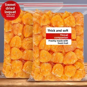 Authentic Loquat Dried Seedless Preserved Fruit Snacks Sweet Bamboo Salt 10kg Pack