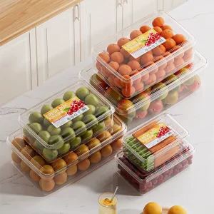 BW6306 Design Stackable Environmentally Friendly Refrigerator Sealed PP Transparent Multifunction Fruit Food Storage Container