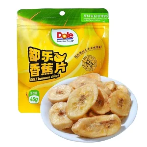 Banana Slices Sweet Crisp Dried Fruit Snacks Baking Healthy High Quality Hard Texture Soft Taste 45g Bulk Packaging