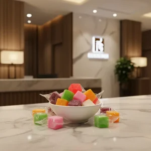 Best Selling Halal Hard Jelly Gummy Candy Sweet Mango and Coconut Fruity Box Snack in Stock