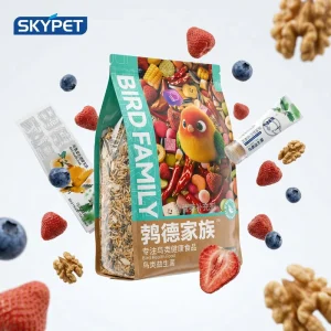 Bird Family Bulk Large Parrot Food with 4% Freeze Dried Fruit 1% Probiotics for African Grey Macaw Cockatoo Mixed Bird Seed