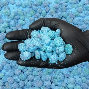 Blueberry Flavor Viral Sour Gummy Candy Halal Gelatin Free Bulk Supplier OEM ODM Manufacturer Factory Direct