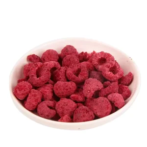 Bright Red Freeze Dried Raspberries with Seeds Naturally Sour Crunchy Fruit for Cereal Topping Snack Mix