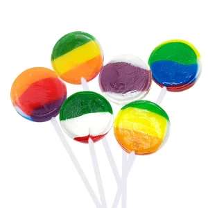 Bulk 8g Flat Circle Lollipops Fruit Flavored Hard Candy with Individual Bag Small Snakes Pattern Sweets