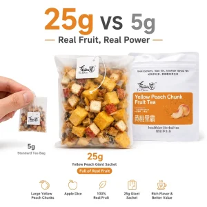 Bulk Buy Yellow Peach Chunk Blended Fruit Tea 125g 5 Bags Low Temp Dried Caffeine Free Organic Cold Brew Office Hydration