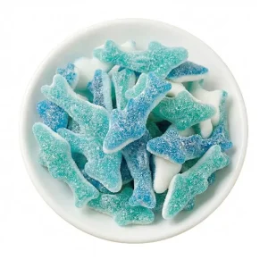 Bulk Custom Sour Sweet Cartoon Sharks Shape Gummy Candy Assorted Fruity Flavour Chewy Soft Candies Snacks