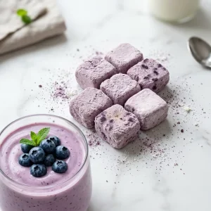Bulk Freeze Dried Blueberry Yogurt Cubes Crispy FD Yogurt Bites 100% Natural No Additives