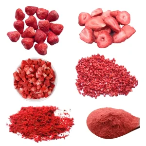Bulk Freeze Dried Strawberries Sour Snack Fruit Pieces 5mm Freeze Dried