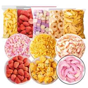 Bulk Fresh Organic Green Freeze Dried Fruits Chips Snacks Freeze Dry Yellow Peach Strawberry Mango Mixed Fruit Tea