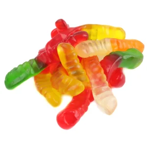 Bulk Gummy Candy Multi color Worms Shape Fruity Flavor Chewy Halal Candy