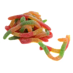 Bulk Gummy Worms Candy Multi color Cartoon Shape Fruity Flavor Chewy Halal Candy
