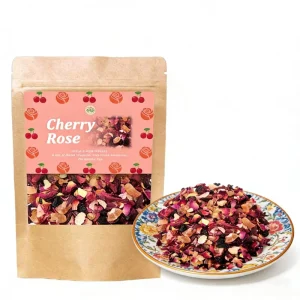 Bulk Health Flavored Dried Fruit Herbal Beauty Tea Cherry Rose Blend Fresh Flower Fruit Infusion Tea