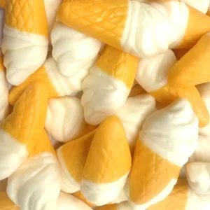Bulk Mixed Fruit Flavored Halal Ice Cream Cone Gummy Sweets Jelly Candy