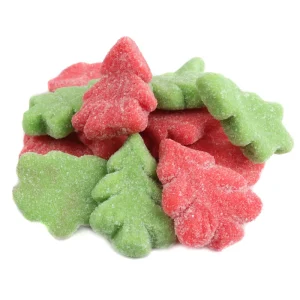 Bulk Various Color Flavor Christmas Tree Shape Acid Sand Layer Chewy Gummy Candy