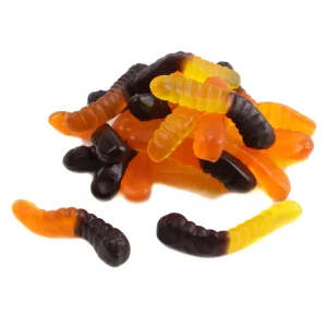 Bulk Worm Shaped Sweet Sour Gummy Candy Multicolor Mixed Fruit Flavor Soft Chewy Candy
