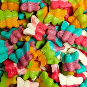 Butterfly Shape Multicolored Mixing Fruit Flavor Sweet Sour Chewy Jelly Gummy Candy