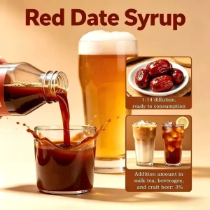 CJ0331 Red Date Concentrated Syrup Natural Jujube Flavor Thick Liquid Soluble in Water for Beverage Milk Tea Craft Beer
