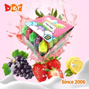 Candy Custom Private Label Ice Cream shaped Packaging Bottle and Swirl Lollipop and Popping Candy Kids Candy Toy ODM