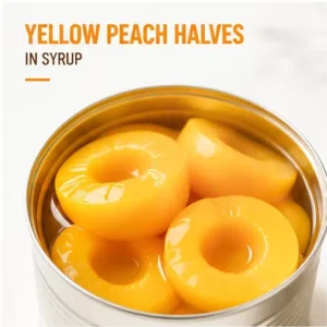 Canned Peach Halves No Preservatives Golden Natural Ripened Healthy Snack For Supermarket Retail Sale