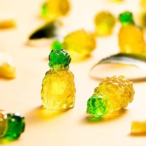 Cartoon Fruit Candies Amos Delicious Collagen Crunchy 3D Fruit Pineapple Gummy Juicy Jelly Candy