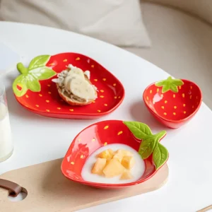 Ceramic Fruit Shaped High Value Exquisite Dessert Snack Plate Breakfast Plate Pasta Plate Microwave Safe Cute Cartoon Design