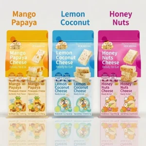 Cheese-Plan 72g Handmade Fruit Cheese Mixed Fruits Nuts Honey Sweet Soft Texture Nutritious Breakfast Snack 9pcs/bag Ready Serve