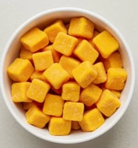China Dry Fruit Snacks Sweet Freeze Dried Mango Cubes Preserved Sliced Oatmeal Add On Bulk Packaging