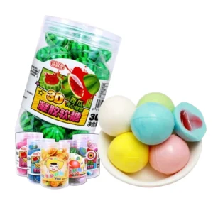 China Export High Quality Multifruit Flavor Soft Gummy New Jelly Ball Candy
