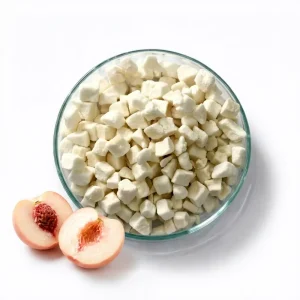 China Factory Direct Freeze Dried White Peach Cubes for Cake Decoration & Bubble Tea